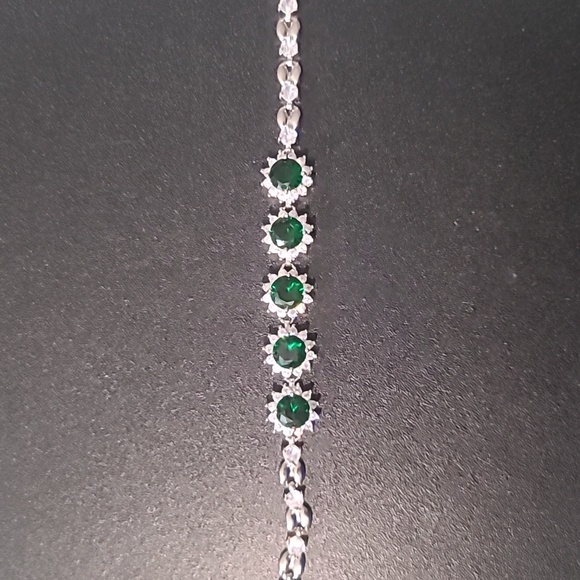 Rainbow Emerald Cut Rectangle Multi-Color Baroque Crystals Bead Bracelet - Picture 2 of 3